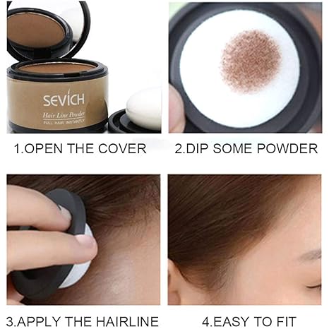 Instantly Hair Shadow - SEVICH Hair Line Powder, Quick Cover Hair Root Concealer with Puff Touch