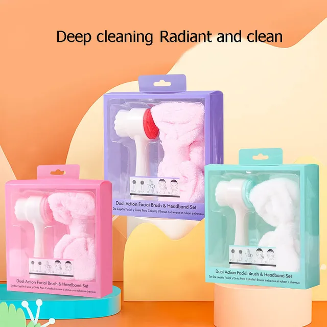 2in 1 face cleansing brush and towel