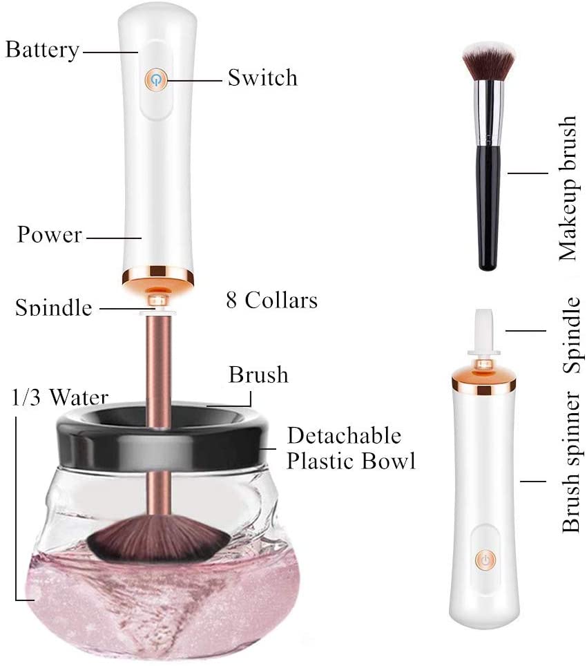 Automatic Electric Professional Convenient Cleaning Quick Dry Makeup Brush& Cleaner Set